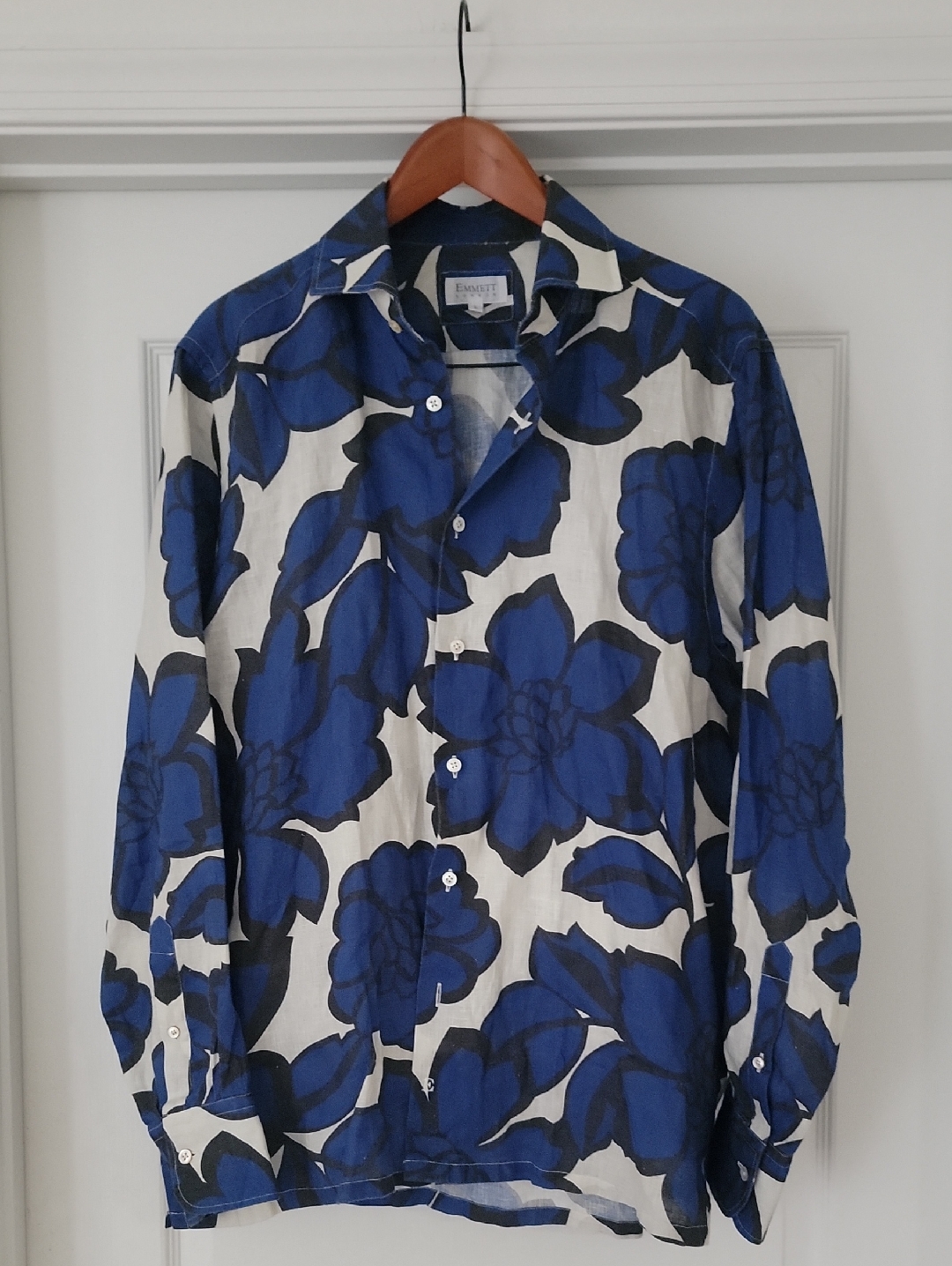 Emmett London Blue Floral Print Men's Button-Up Shirt Jacket